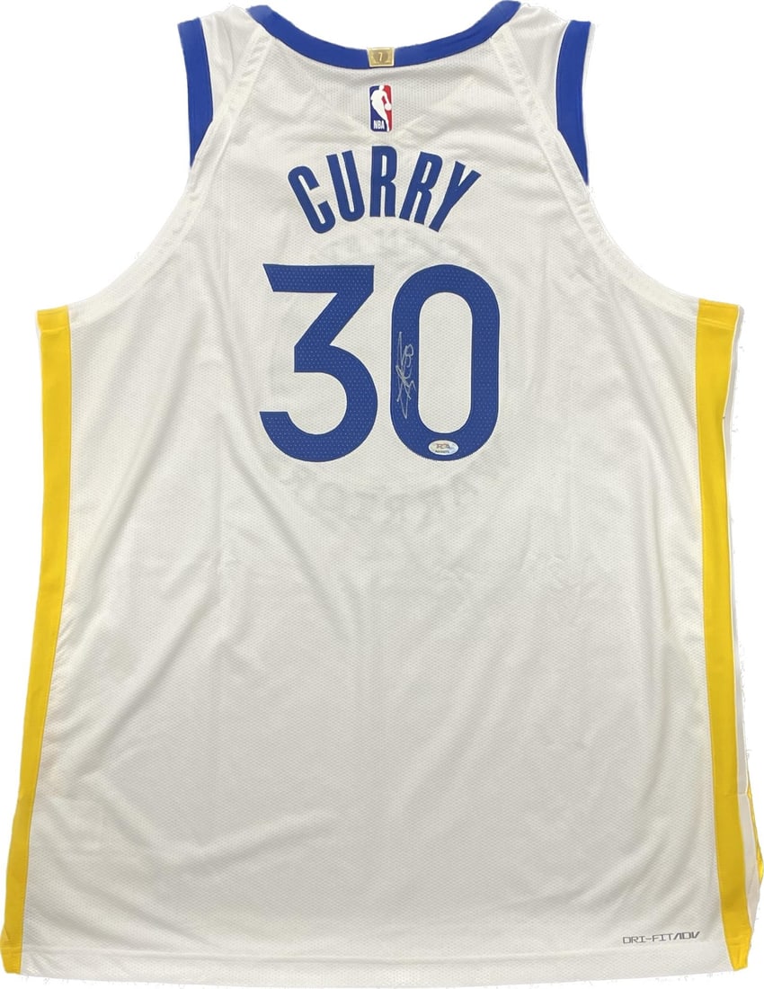 Stephen Curry Autographed Jersey PSA/DNA Golden State Warriors: Stephen Curry Autographed Jersey PSA/DNA Golden State Warriors This is an original autographed jersey of Stephen Curry, star player of the Golden State Warriors. The jersey features a certified signat