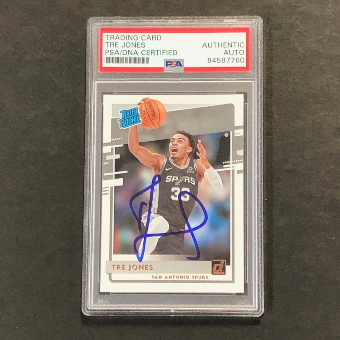 Tre Jones 2020-21 Donruss Rookie Card PSA DNA Authenticated Autograph (1 of 2)