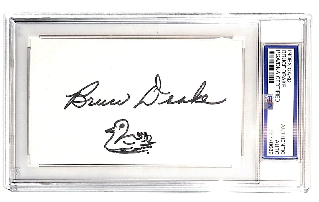 Bruce Drake Autographed Index Card PSA Oklahoma Sooners Basketball Hall of Fame (1 of 2)