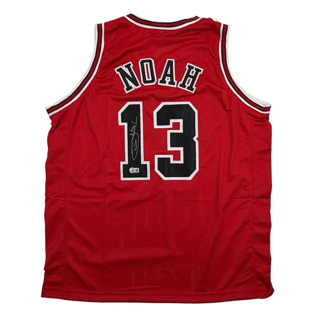 Joakim Noah Signed Chicago Bulls Jersey with Beckett COA: Joakim Noah Signed Chicago Bulls Jersey with Beckett COA This is an autographed Joakim Noah Chicago Bulls red basketball jersey, authenticated by Beckett Grading Services. The jersey features the name