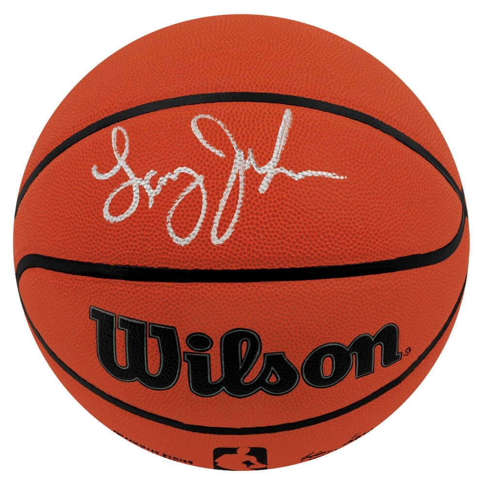 Larry Johnson Autographed Wilson NBA Basketball with COA (1 of 1)