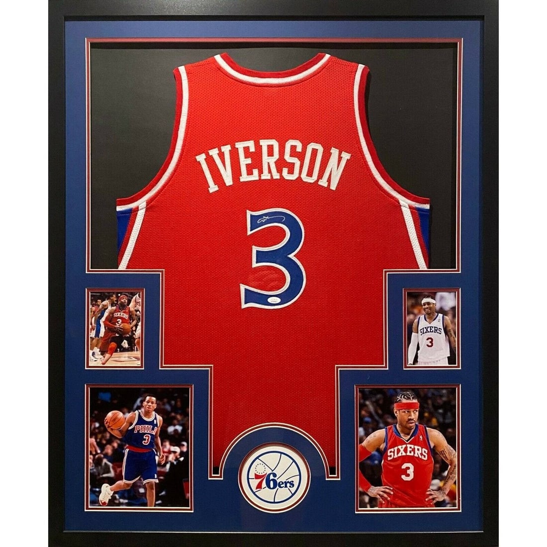 Allen Iverson Signed Framed Jersey JSA Authenticated Philadelphia 76ers: Allen Iverson Signed Framed Jersey JSA Authenticated Philadelphia 76ers This autographed Allen Iverson framed jersey is a must-have for any Philadelphia 76ers fan. Authenticated by JSA, a leader in sp