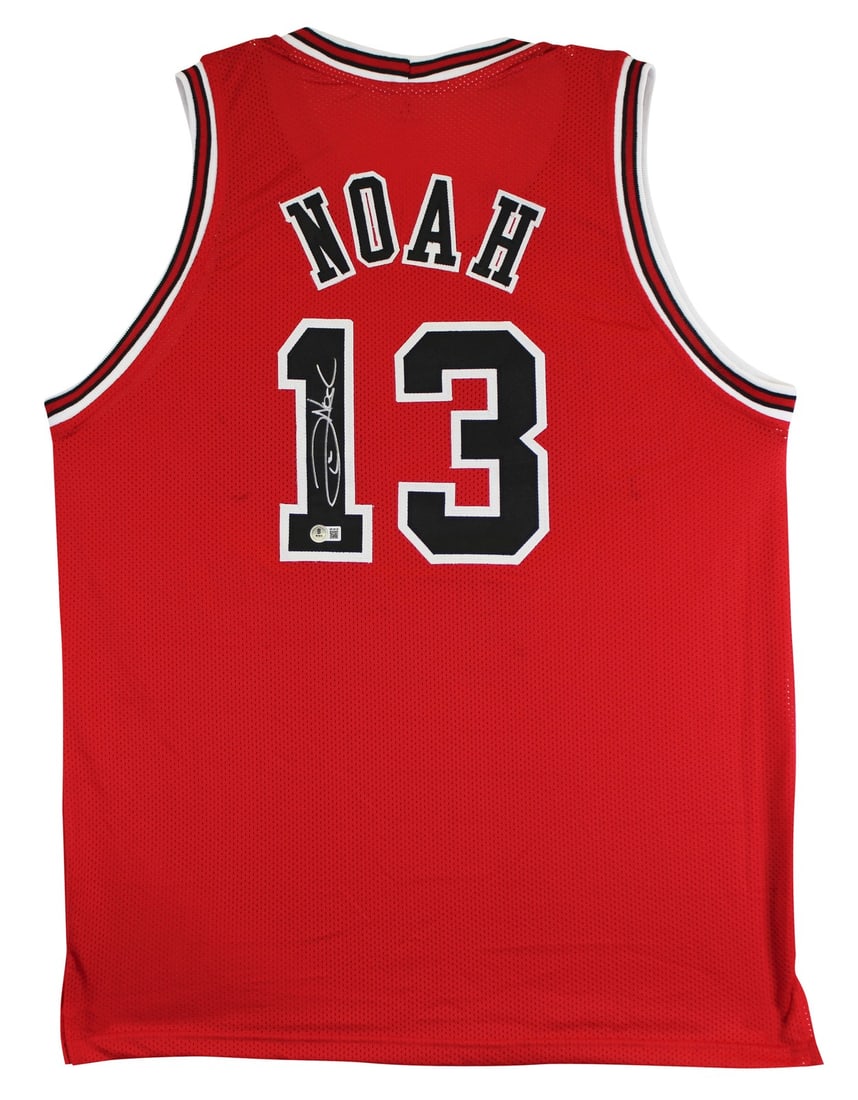 Joakim Noah Autographed Red Jersey Chicago Bulls BAS Authenticated: Joakim Noah Autographed Red Jersey Chicago Bulls BAS Authenticated Celebrate your love for basketball with this authentic, autographed red pro style jersey, personally signed by Joakim Noah of the Chi