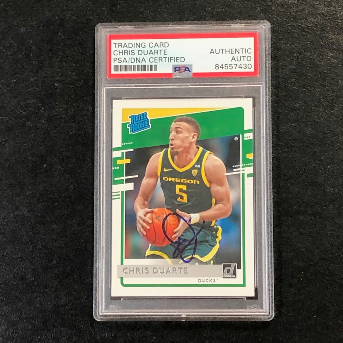 2021-22 Panini Chronicles Chris Duarte Signed Card AUTO PSA/DNA (1 of 2)