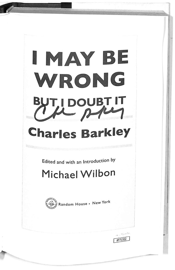 Charles Barkley Signed Book I May Be Wrong JSA Authenticated (1 of 4)