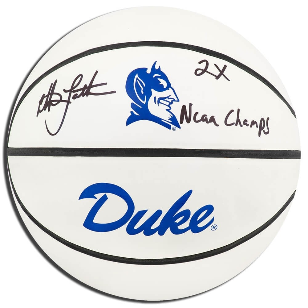 Christian Laettner Signed Rawlings Duke Basketball 2x NCAA Champs COA: Christian Laettner Signed Rawlings Duke Basketball 2x NCAA Champs COA This is a Christian Laettner signed Duke Blue Devils Rawlings logo basketball, featuring the inscription '2x NCAA Champs.' The bal