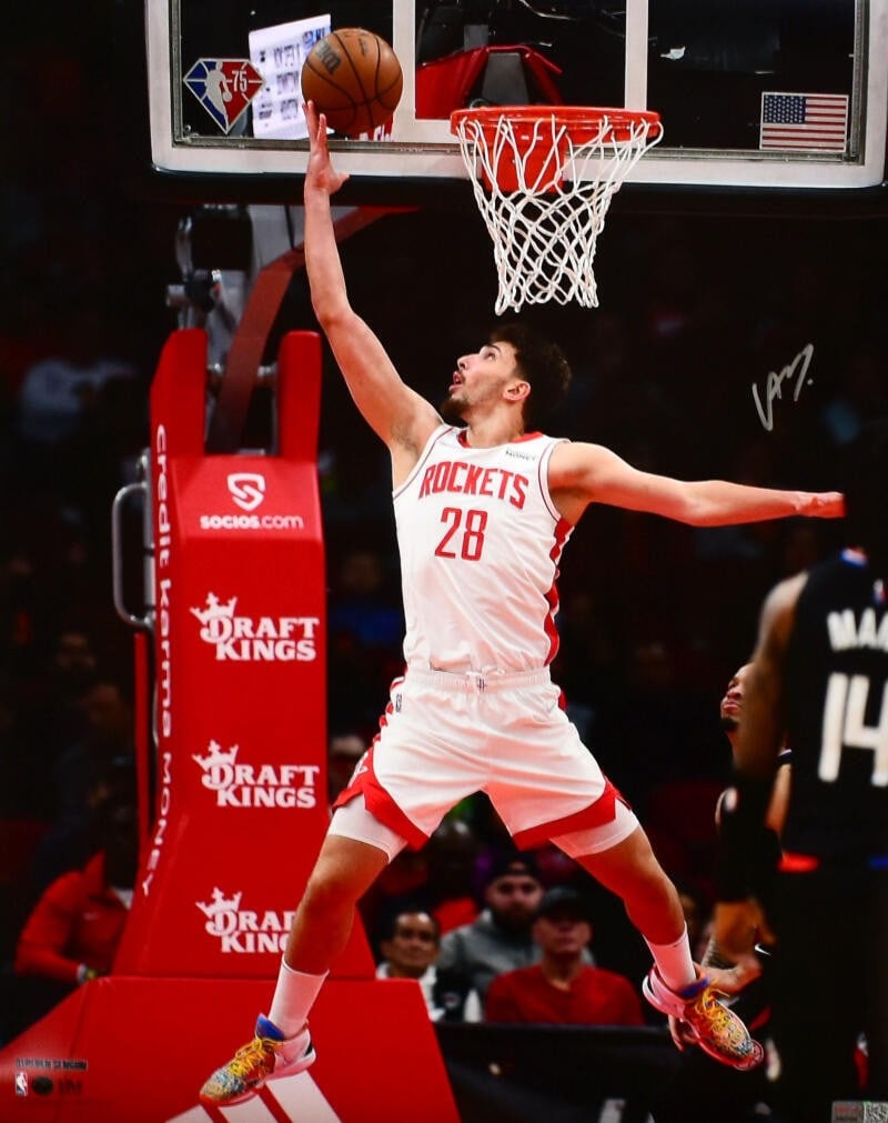 Signed Alperen Sengun Houston Rockets 16x20 Dunk Photo TRISTAR Silver: Signed Alperen Sengun Houston Rockets 16x20 Dunk Photo TRISTAR Silver This is a 16x20 inch photo featuring Alperen Sengun of the Houston Rockets performing a dunk. The photo is hand-signed by Alperen 