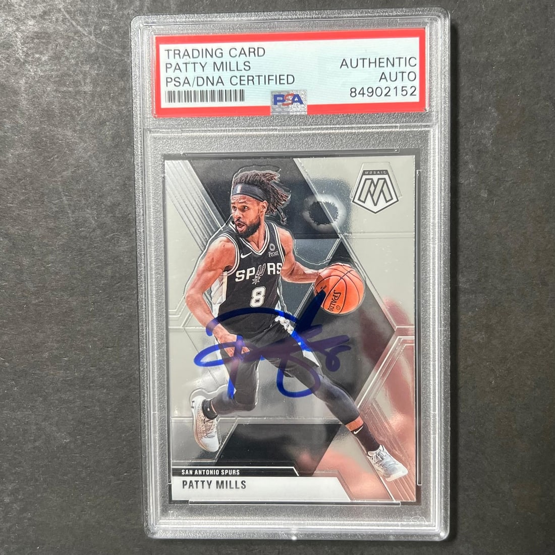 2019-20 Panini Mosaic Patty Mills Signed Card PSA/DNA Spurs: 2019-20 Panini Mosaic Patty Mills Signed Card PSA/DNA Spurs This listing features a 2019-20 Panini Mosaic #36 card autographed by Patty Mills, a standout player from the San Antonio Spurs. The autogra