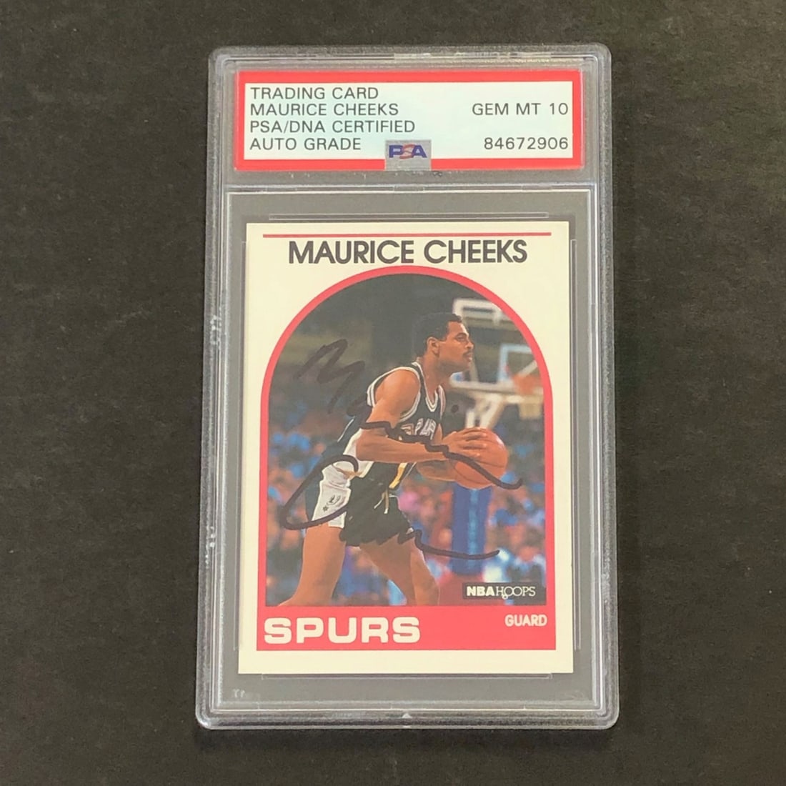1989-90 NBA Hoops #320 Maurice Cheeks Autographed Card PSA/DNA Authentic: 1989-90 NBA Hoops #320 Maurice Cheeks Autographed Card PSA/DNA Authentic This is a 1989-90 NBA Hoops #320 card featuring the signature of Maurice Cheeks, a former player for the San Antonio Spurs. The