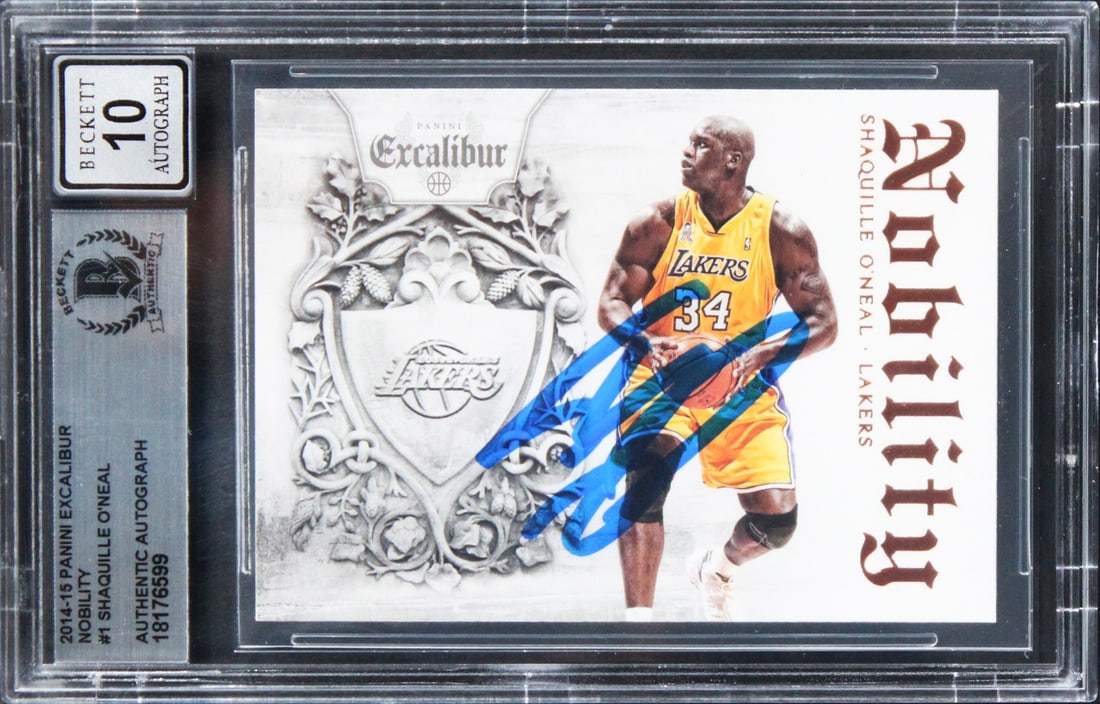 Shaquille O'Neal Signed 2014 Panini Excalibur Nobility Card Auto 10 BAS (1 of 2)