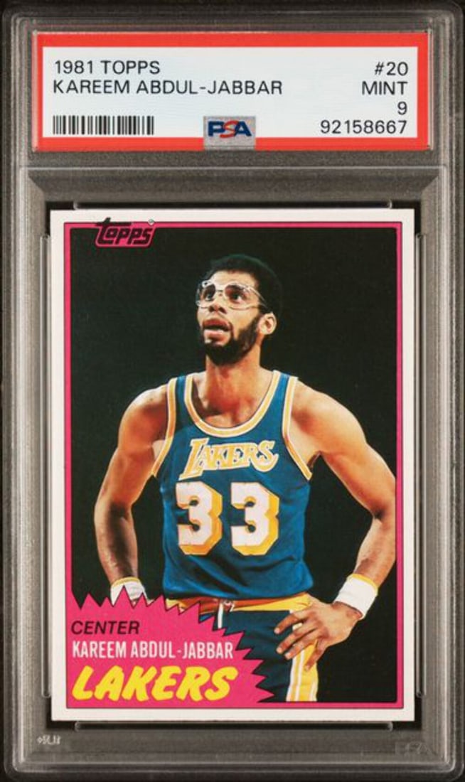 1981 Topps Kareem Abdul-Jabbar #20 PSA 9 Graded Basketball Card (1 of 2)