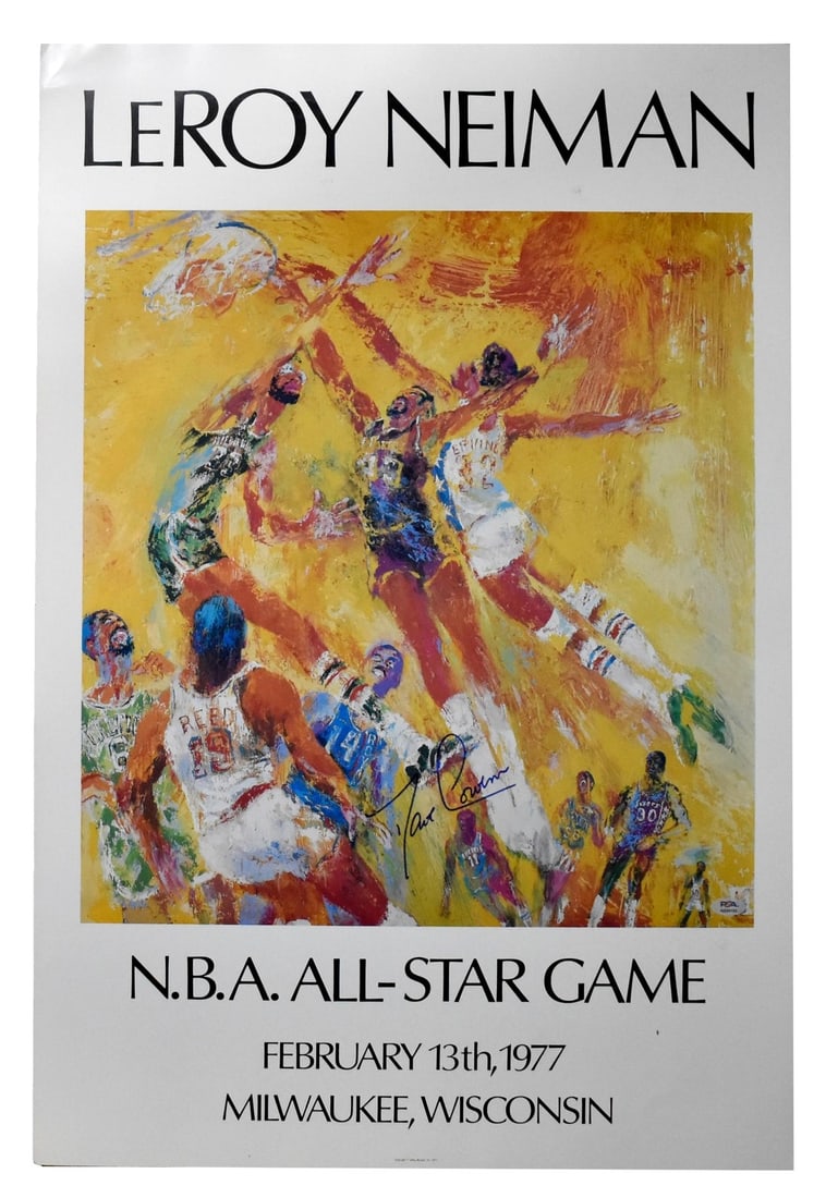 LeRoy Nieman 1977 NBA All-Star Poster Signed by Dave Cowens PSA Authenticated (1 of 3)