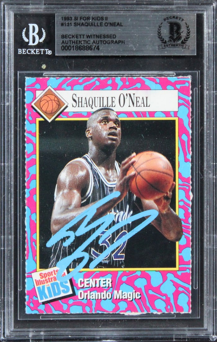 Shaquille O'Neal Signed 1993 SI Kids II #131 Card Beckett Authenticated: Shaquille O'Neal Signed 1993 SI Kids II #131 Card Beckett Authenticated This is a 1993 SI For Kids II #131 Card personally signed by basketball legend Shaquille O'Neal, showcasing his time with the Or