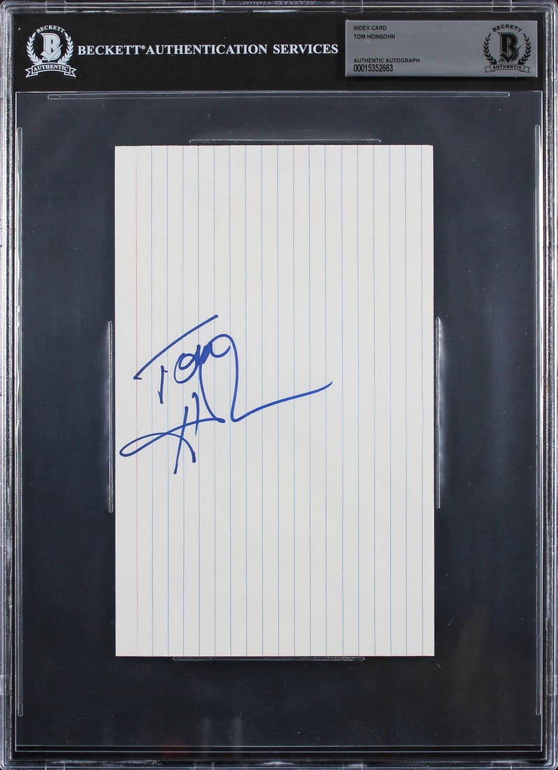 Tom Heinsohn Signed 5x8 Index Card Boston Celtics Beckett Authenticated (1 of 2)