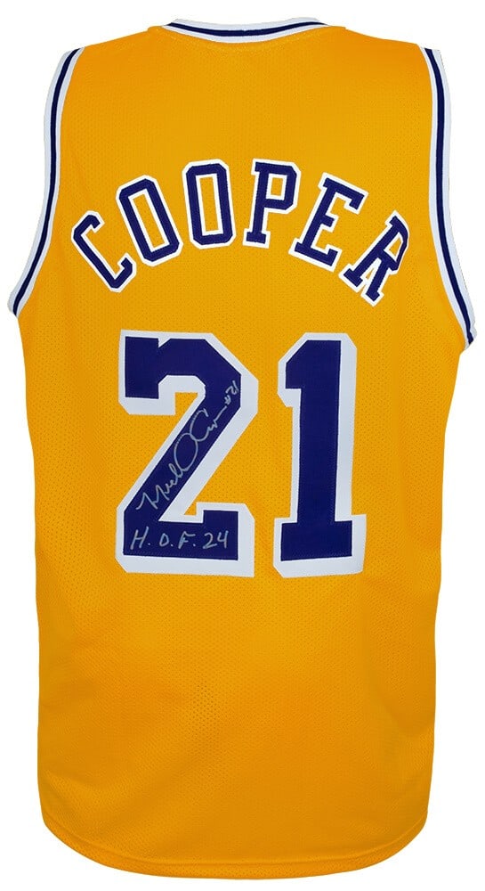 Michael Cooper Signed Gold Jersey HOF 24 with COA: Michael Cooper Signed Gold Jersey HOF 24 with COA Michael Cooper Signed Gold Jersey HOF 24 with COA Celebrate the legacy of basketball legend Michael Cooper with this signed gold custom basketball jer