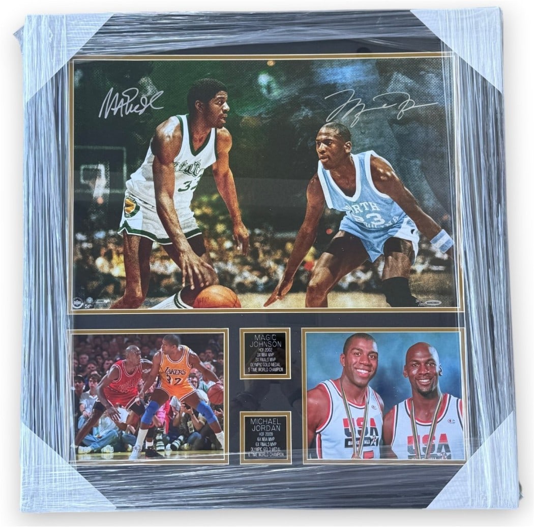 Framed UDA Autographed 16x24 Chicago Bulls Photo Jordan Johnson (1 of 5)