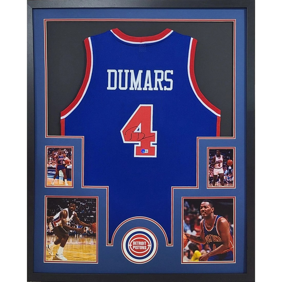 Joe Dumars Signed Framed Jersey Authenticated by Beckett: Joe Dumars Signed Framed Jersey Authenticated by Beckett This stunning framed jersey features the autograph of Joe Dumars, a legendary player for the Detroit Pistons. Authenticated by Beckett, a leadi