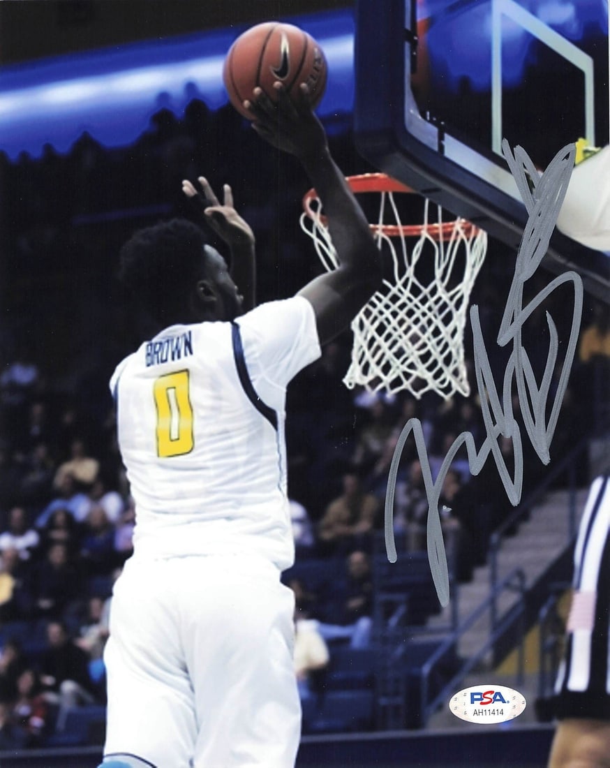 PSA DNA Jaylen Brown autographed 8x10 basketball photo: PSA DNA Jaylen Brown autographed 8x10 basketball photo This is a professionally printed 8x10 photograph signed by Jaylen Brown, recognized for his basketball career with the California Bears and the B