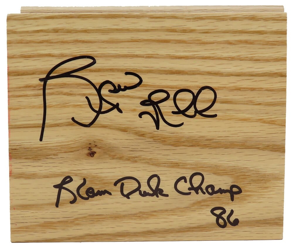 Spud Webb Signed 5x6 Floor Piece Slam Dunk Champ 86 with COA (1 of 1)