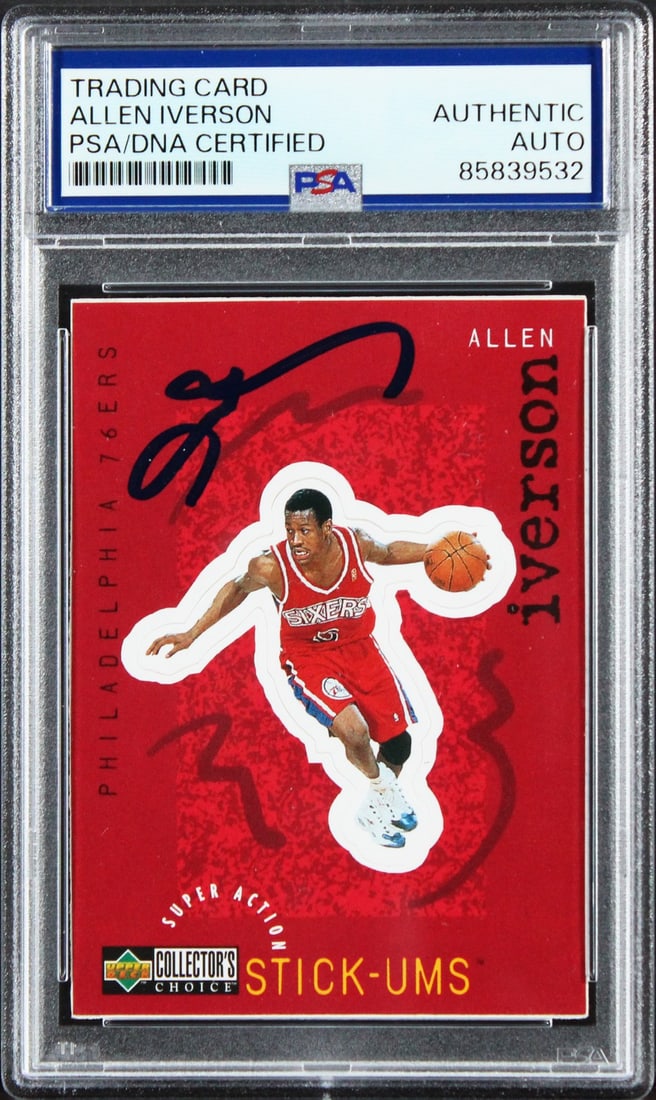 Allen Iverson 1997 Upper Deck Stick-Ums #S20 PSA DNA slabbed (1 of 2)