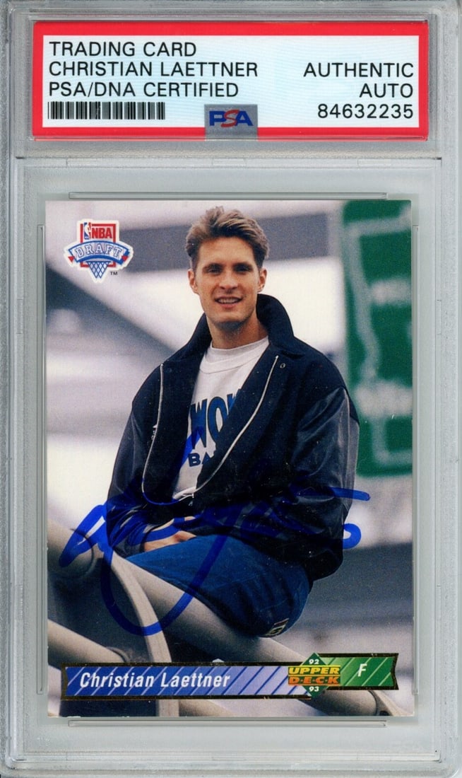 1992 Upper Deck Christian Laettner Signed Card PSA/DNA Timberwolves: 1992 Upper Deck Christian Laettner Signed Card PSA/DNA Timberwolves This is a 1992 Upper Deck NBA Draft #3 card featuring Christian Laettner of the Minnesota Timberwolves. It is an original, vintage s