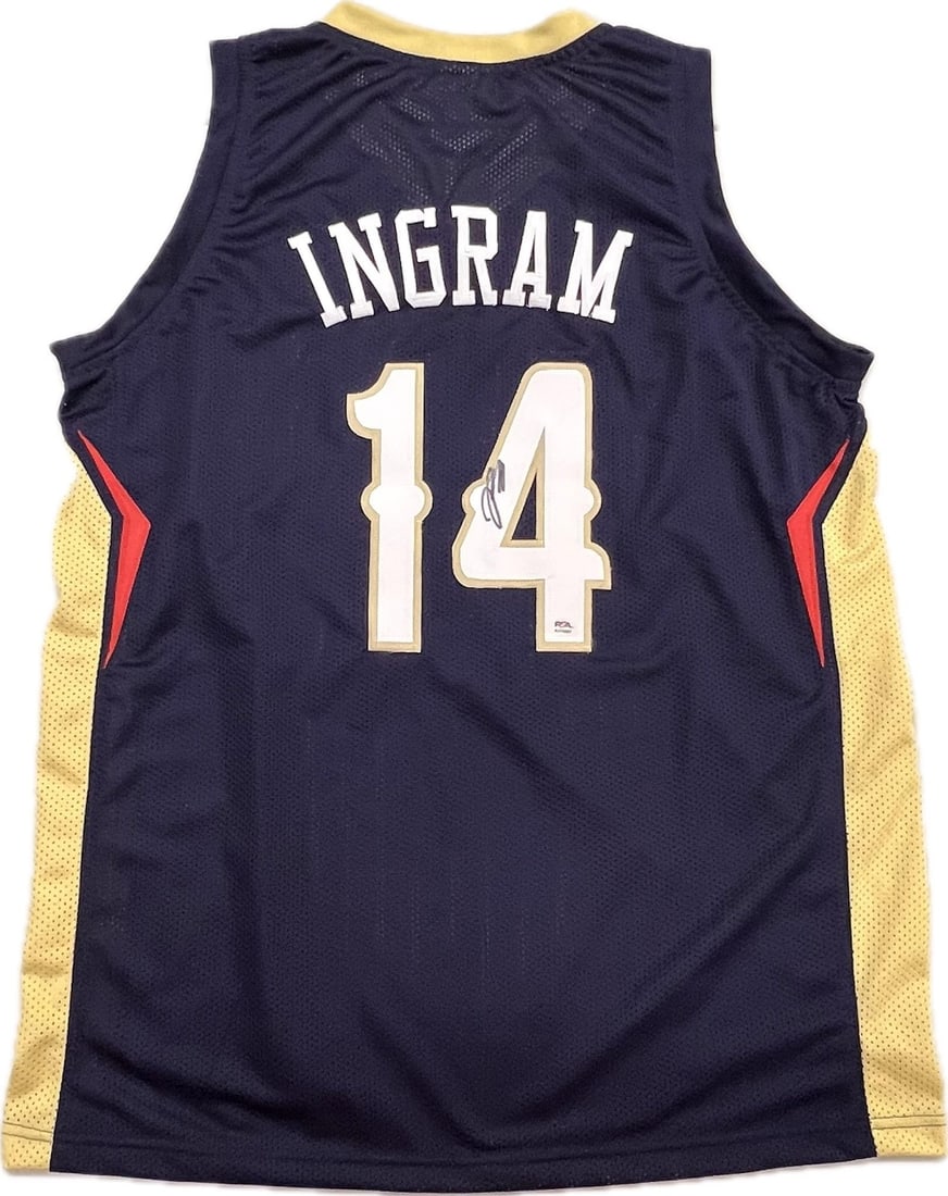 Brandon Ingram Autographed Jersey PSA/DNA New Orleans Pelicans Basketball: Brandon Ingram Autographed Jersey PSA/DNA New Orleans Pelicans Basketball This is an original, stitched jersey autographed by Brandon Ingram, a player for the New Orleans Pelicans and former Duke Blue