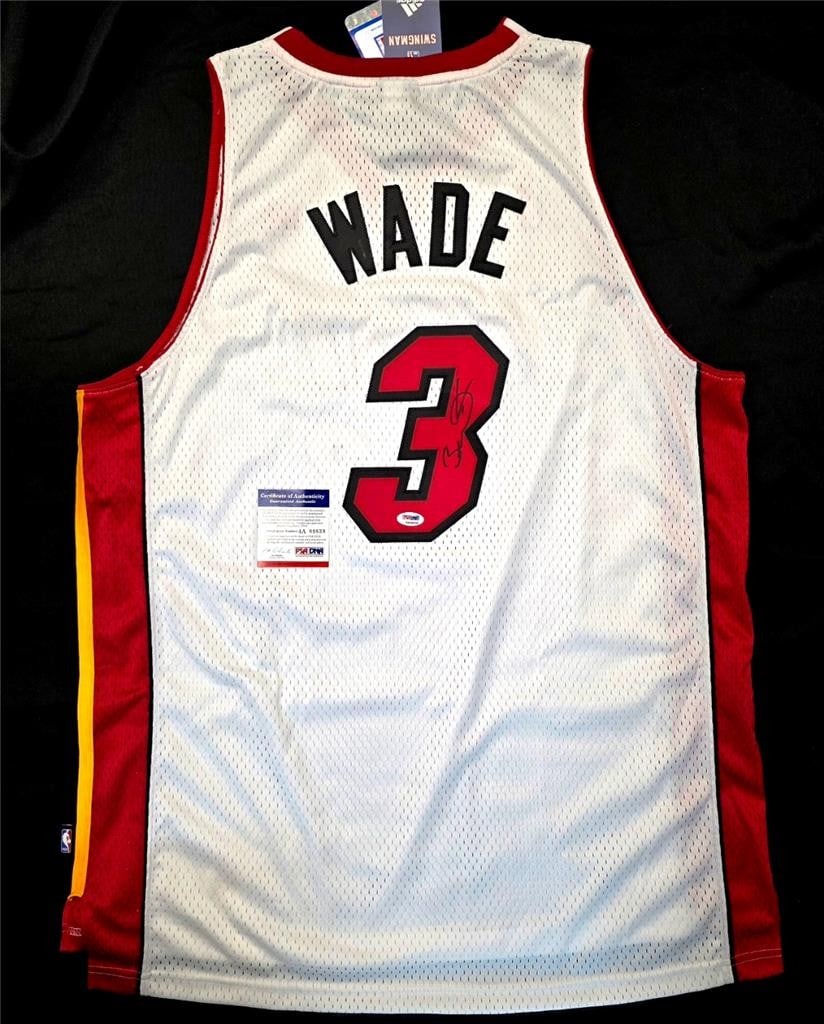 Miami Heat Adidas Swingman jersey signed by Dwyane Wade PSA (1 of 6)