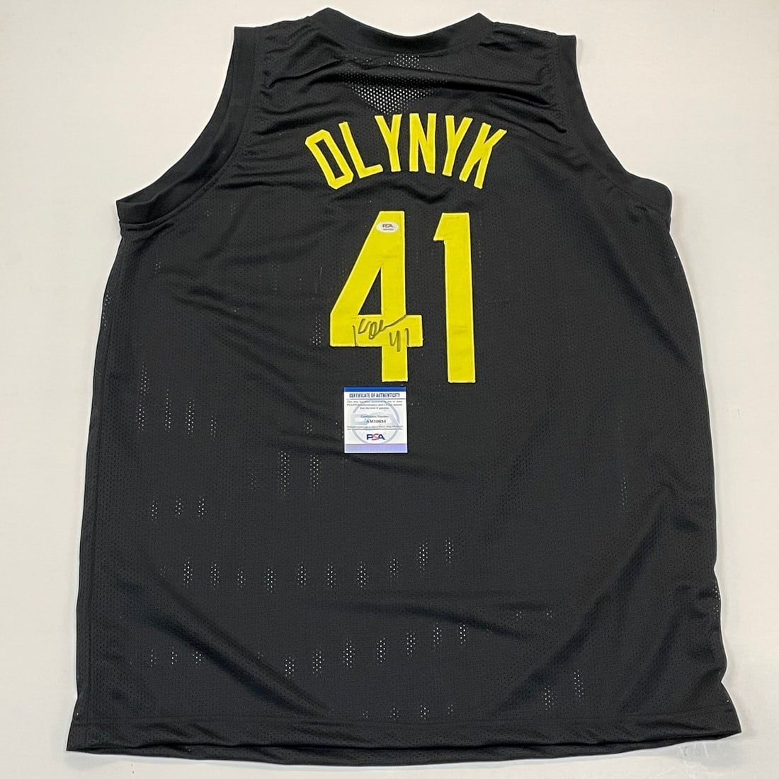 Utah Jazz Basketball Jersey Signed by Kelly Olynyk PSA DNA Authenticated: Utah Jazz Basketball Jersey Signed by Kelly Olynyk PSA DNA Authenticated This is a stitched Utah Jazz basketball jersey autographed by Kelly Olynyk. The autograph has been authenticated by PSA/DNA. Th