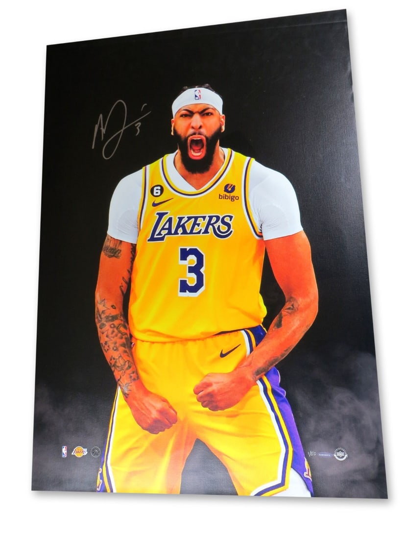 Anthony Davis Autographed Canvas Photo 20X30 Lakers 1 of 50 Upper Deck: Anthony Davis Autographed Canvas Photo 20X30 Lakers 1 of 50 Upper Deck This limited edition Anthony Davis autographed 20"x30" canvas photo features the superstar player of the Los Angeles Lakers in a 