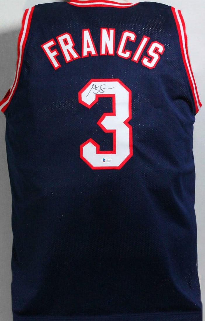 Blue Pro Jersey Signed by Steve Francis Beckett Witness Authenticated (1 of 9)