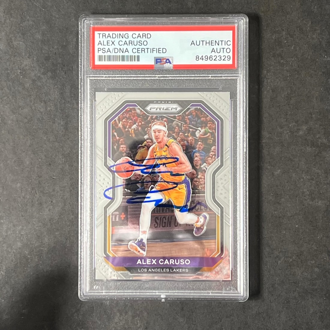 PSA Slabbed Alex Caruso Prizm #10 Autographed Lakers Card (1 of 2)