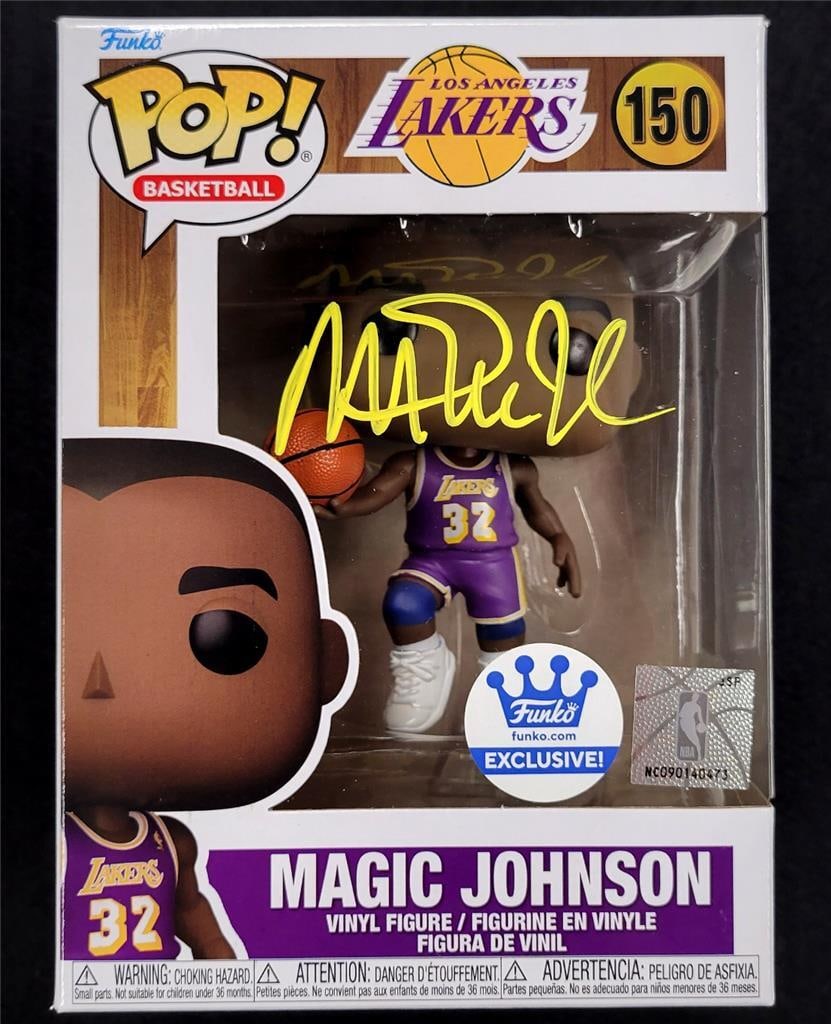 Magic Johnson Signed Lakers Funko Pop Exclusive Beckett Authenticated: Magic Johnson Signed Lakers Funko Pop Exclusive Beckett Authenticated This collectible Funko Pop! features the legendary Magic Johnson, signed and authenticated by Beckett Authentication Services (BAS
