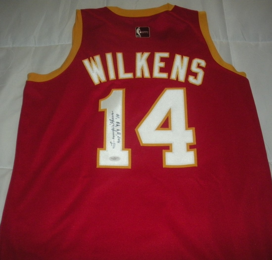 Signed Atlanta Hawks Majestic Basketball Jersey with JSA COA by Lenny Wilkens (1 of 3)