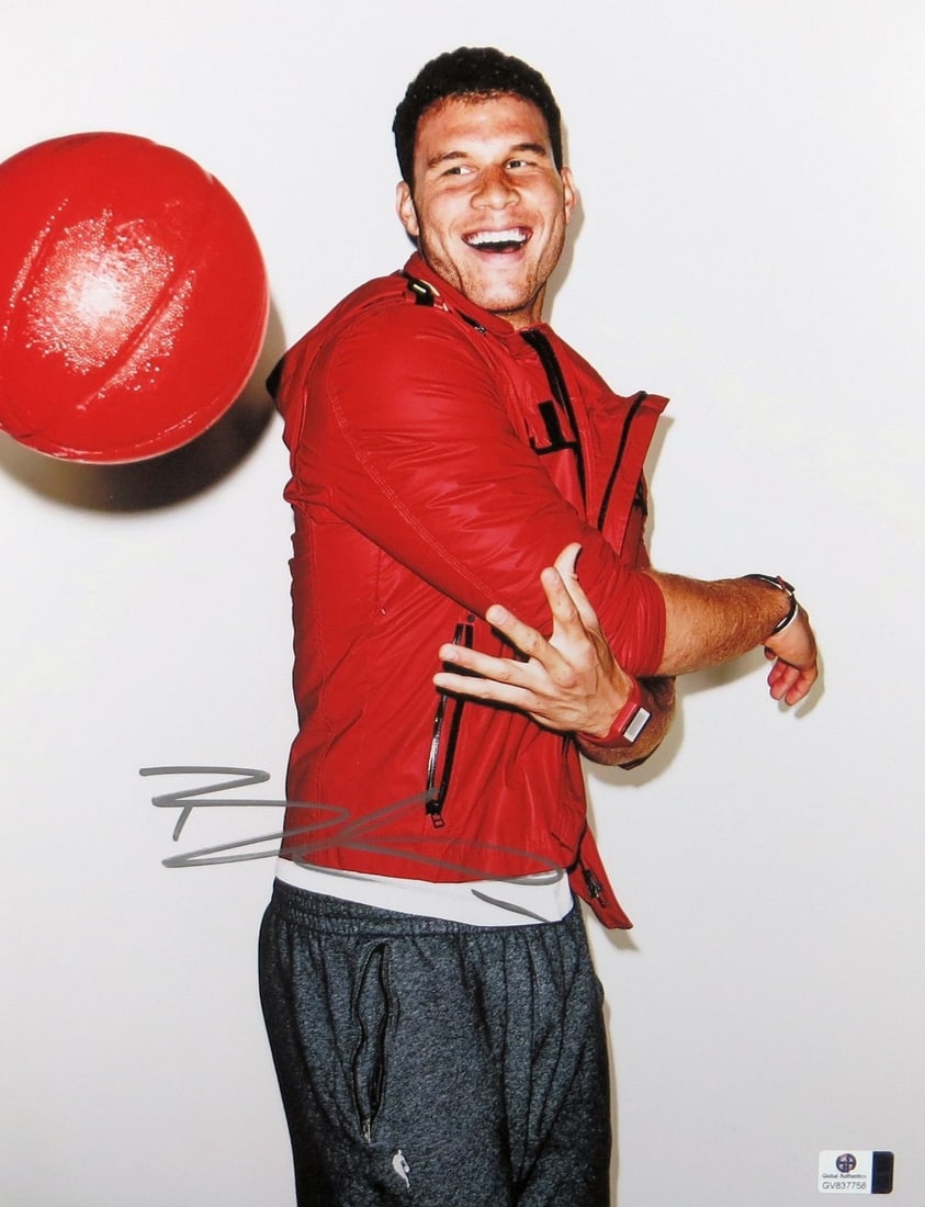 Blake Griffin Autographed 11X14 Photo Clippers with Red Basketball GAI Authenticated (1 of 2)