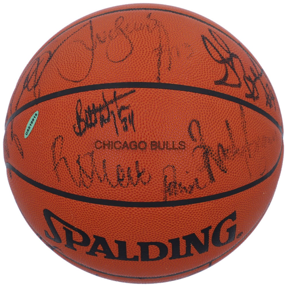 Michael Jordan Signed Basketball 1996-97 NBA Champs Chicago Bulls UDA (1 of 5)