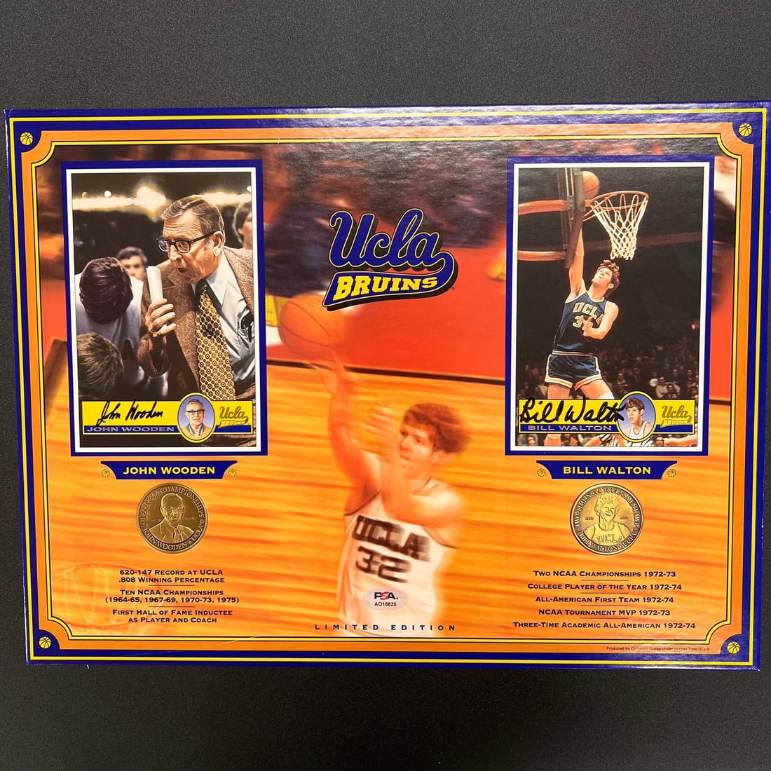John Wooden Bill Walton Signed 12x16 Collector's Piece PSA/DNA UCLA: John Wooden Bill Walton Signed 12x16 Collector's Piece PSA/DNA UCLA This limited edition 12x16 collector's piece features the autographs of the legendary John Wooden, known as the "Wizard of Westwood,