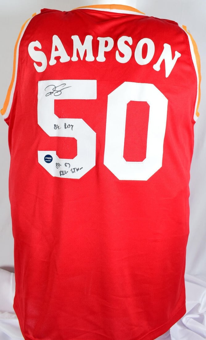 Ralph Sampson Autographed Red Pro Style Jersey Houston Rockets BAS Certified: Ralph Sampson Autographed Red Pro Style Jersey Houston Rockets BAS Certified Own a piece of basketball history with this original Ralph Sampson autographed red pro style jersey. This jersey, featuring