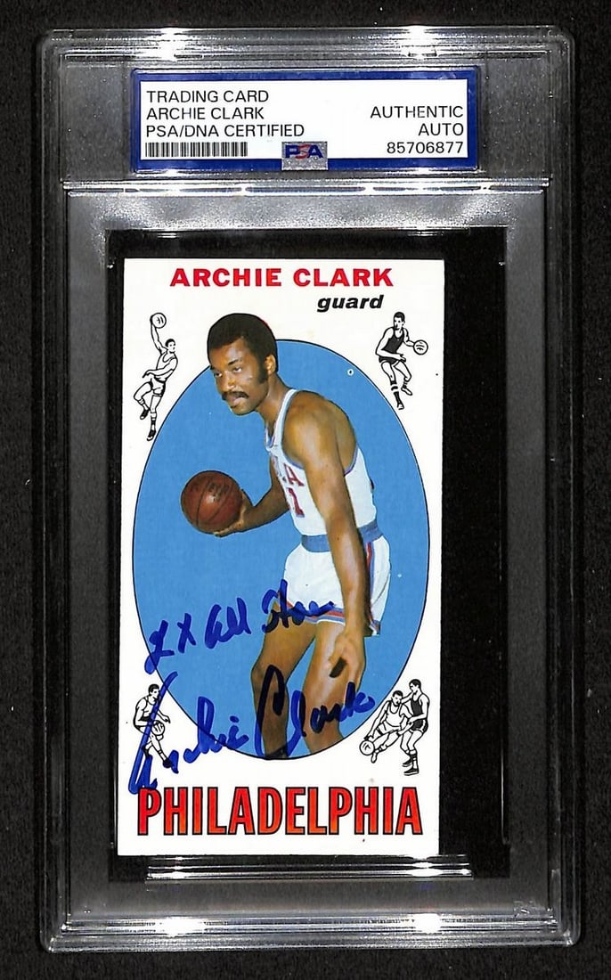 Archie Clark Signed 1969 Basketball Card PSA/DNA Authenticated Philadelphia 76ers (1 of 2)
