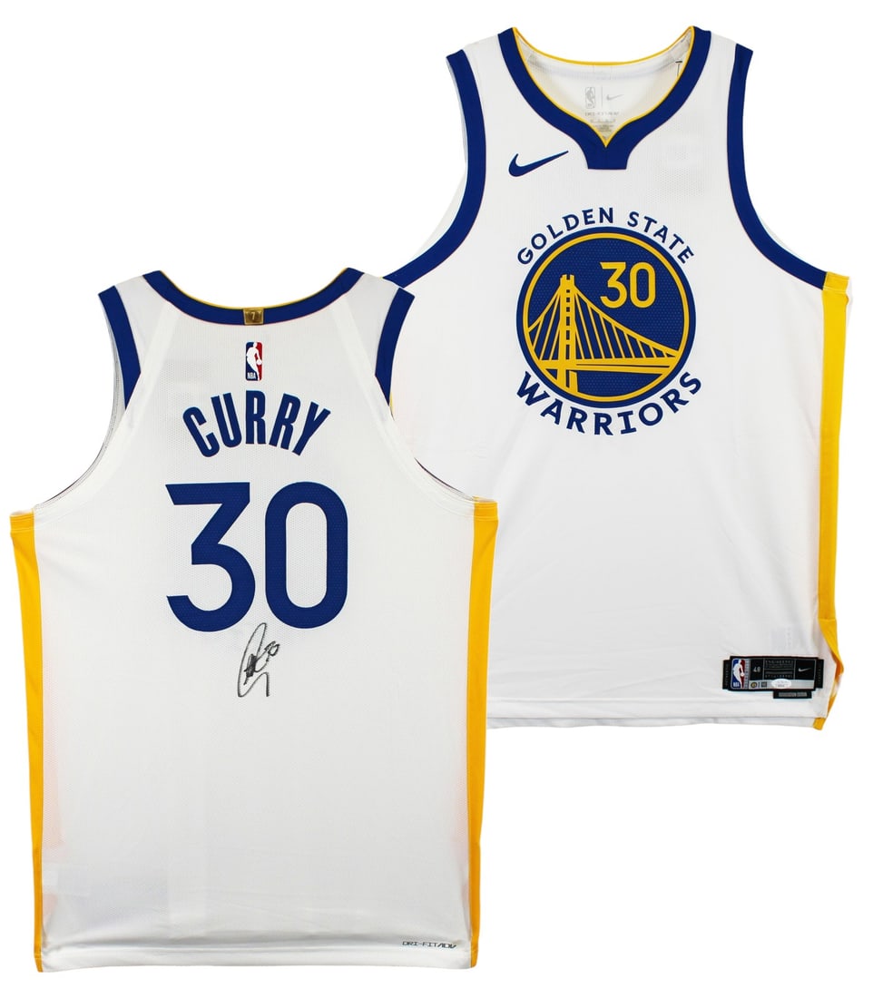 Stephen Curry Autographed Nike Warriors White Association Edition Jersey JSA Authenticated (1 of 9)