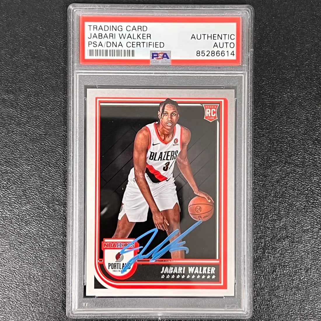 2022-23 Panini Hoops #273 Jabari Walker Signed Card PSA Authenticated: 2022-23 Panini Hoops #273 Jabari Walker Signed Card PSA Authenticated This 2022-23 Panini Hoops #273 card features the authentic signature of Jabari Walker, a player known for his tenure with the Port