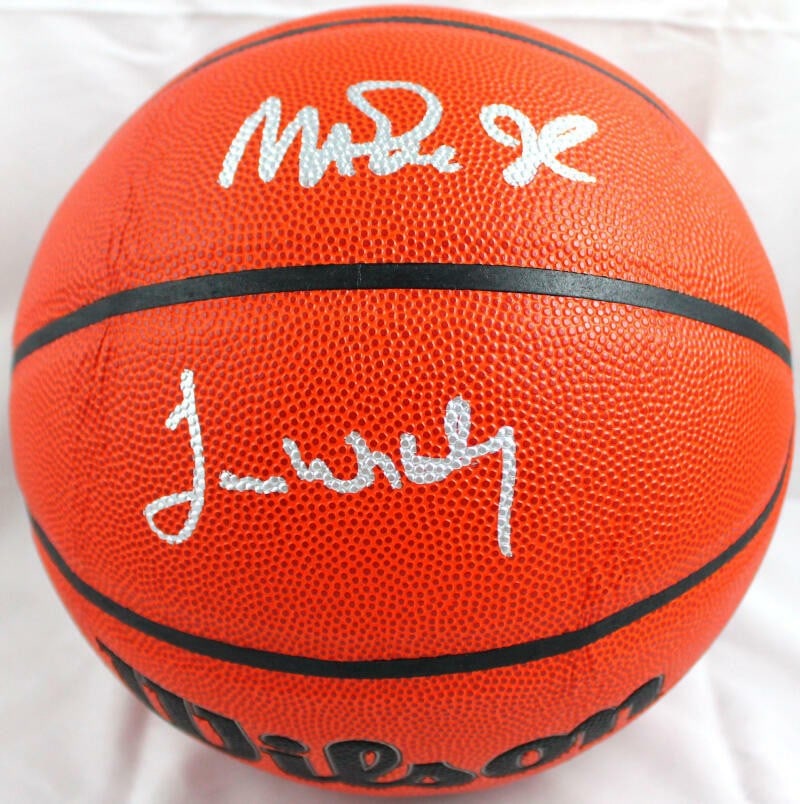 NBA Wilson Basketball Signed by Magic Johnson and James Worthy Beckett Authenticated (1 of 11)