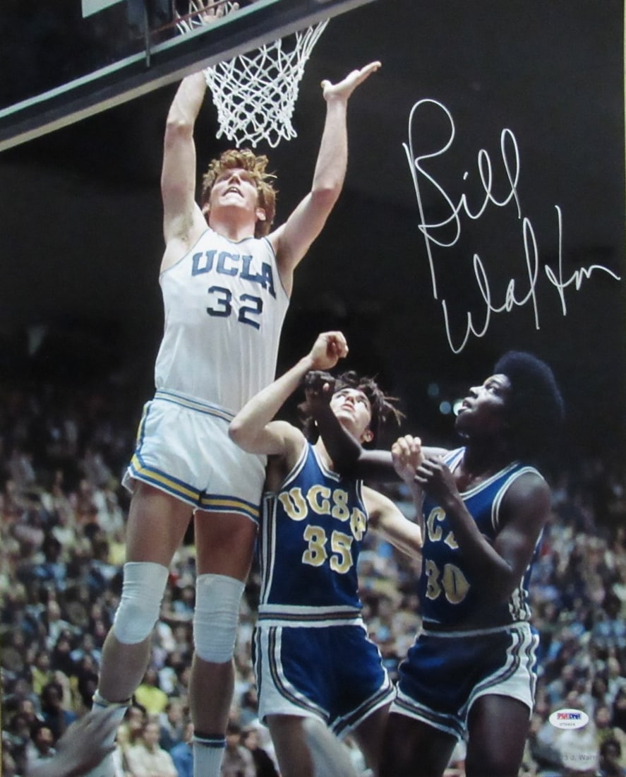 Bill Walton Autographed 16x20 UCLA Photo PSA/DNA Certified: Bill Walton Autographed 16x20 UCLA Photo PSA/DNA Certified This is an original signed 16x20 photograph of Bill Walton, a Hall of Fame basketball player, featuring his time at UCLA. The photo is authen