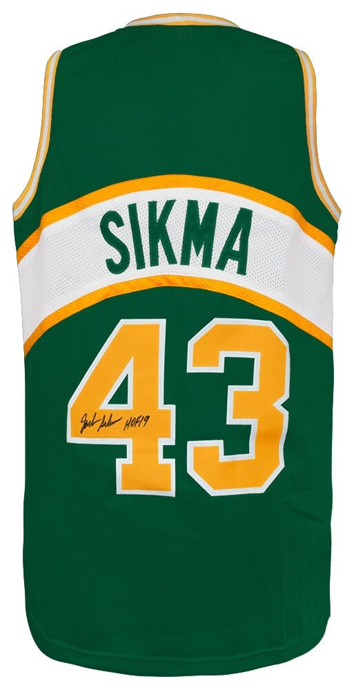 Jack Sikma Signed Green Throwback Jersey HOF'19 with COA: Jack Sikma Signed Green Throwback Jersey HOF'19 with COA Jack Sikma Signed Green Throwback Jersey HOF'19 with COA Celebrate the legacy of Jack Sikma with this signed green throwback custom basketball 