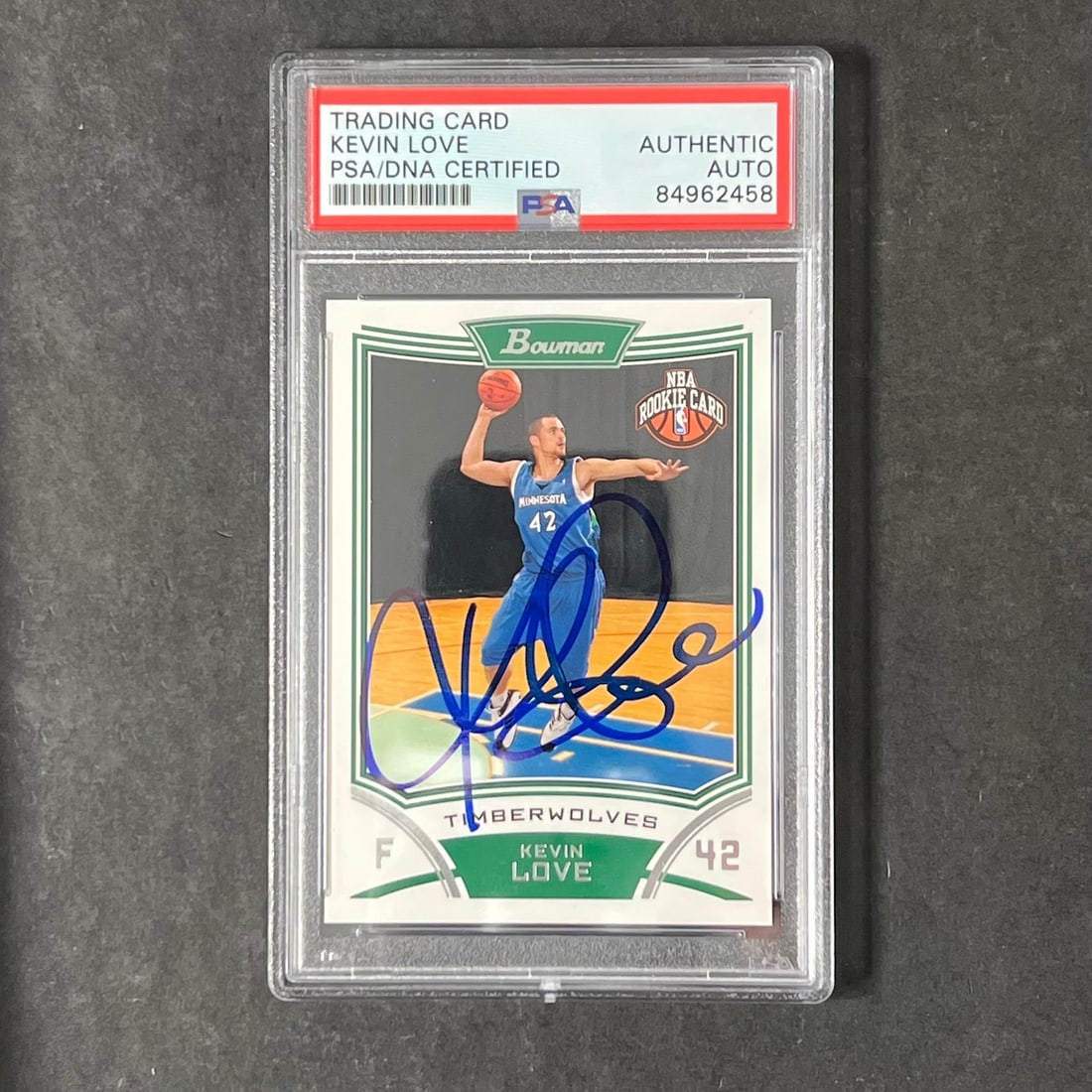 2008-09 Bowman Chrome Kevin Love Signed Card AUTO PSA/DNA Timberwolves: 2008-09 Bowman Chrome Kevin Love Signed Card AUTO PSA/DNA Timberwolves Presenting a 2008-09 Bowman Chrome #115 basketball card featuring the signature of Kevin Love, a prominent player for the Minneso