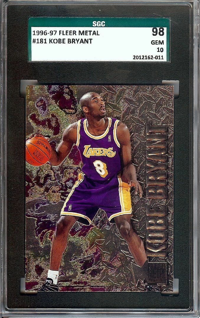 SGC 98 Kobe Bryant Fleer Metal Rookie Card 1996 97 Lakers #181 (1 of 2)