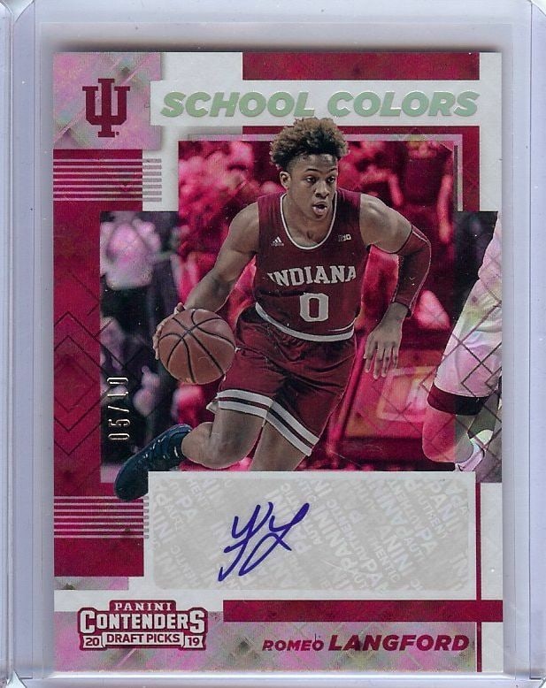 Romeo Langford 2019 Contenders Draft School Colors Auto 05/10 Boston Celtics #9 (1 of 2)
