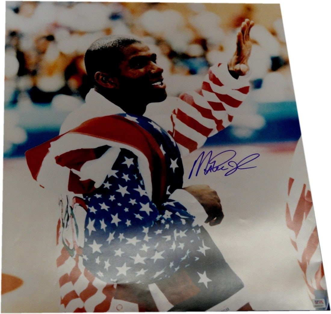 PSA DNA Authenticated Magic Johnson Signed 20x24 Photo 1992 Olympic Gold (1 of 1)