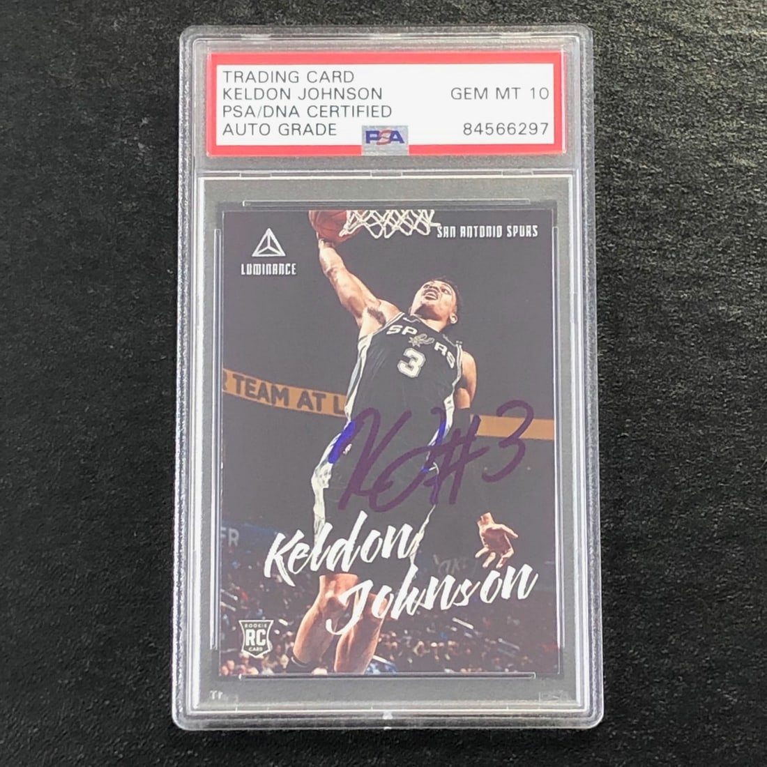 2019-20 Panini Chronicles Keldon Johnson Signed Card PSA/DNA Auto #140 (1 of 2)