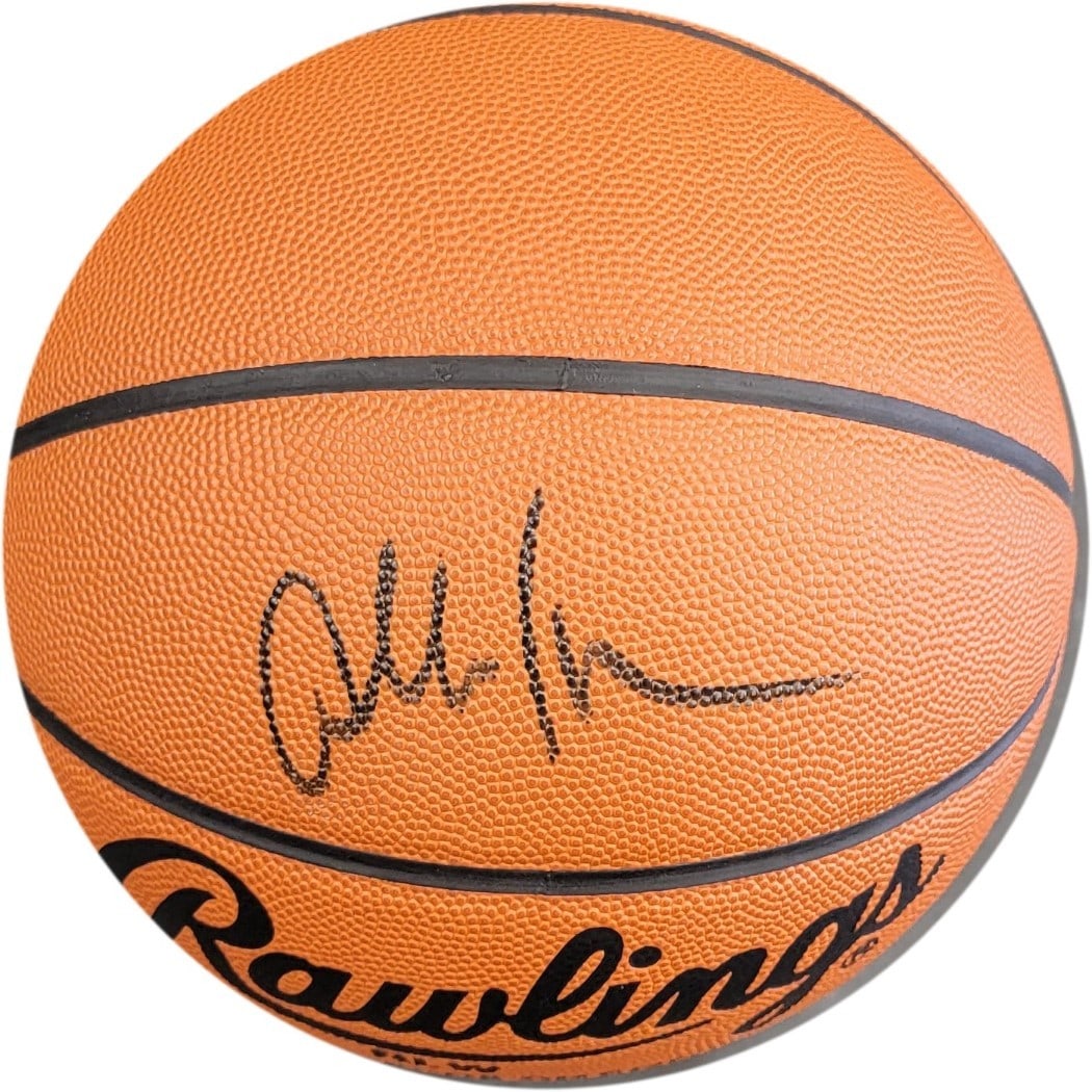 Allen Iverson Signed NCAA Basketball JSA Authentication: Allen Iverson Signed NCAA Basketball JSA Authentication This is an original signed basketball by Allen Iverson, featuring a vintage early full signature. The ball is a Rawlings Official NCAA basketbal