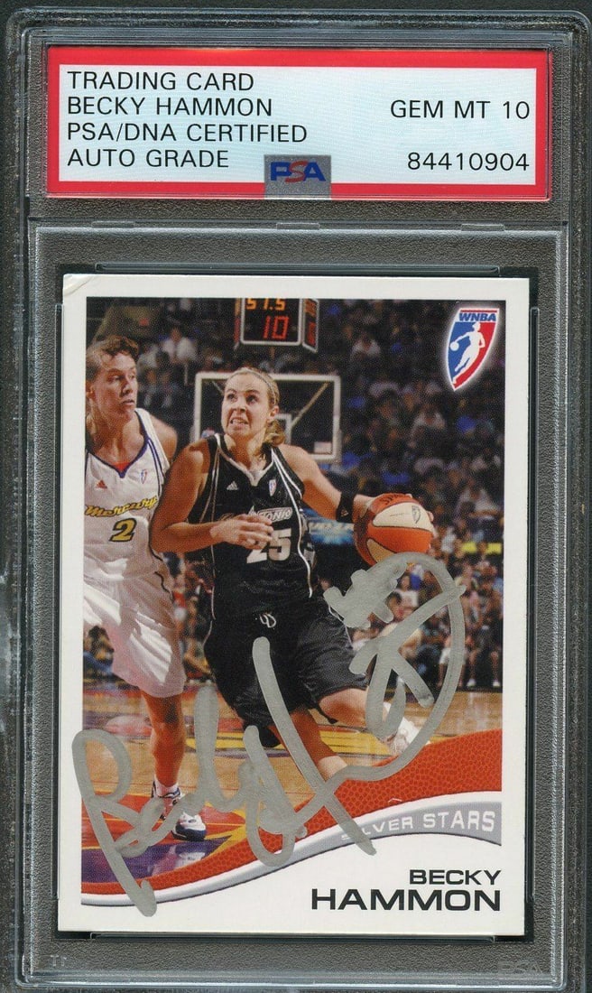2007 WNBA #32 Becky Hammon Signed PSA/DNA Autographed Card: 2007 WNBA #32 Becky Hammon Signed PSA/DNA Autographed Card This is a 2007 WNBA #32 trading card signed by Becky Hammon, a prominent player in women's basketball. The autograph has been authenticated b
